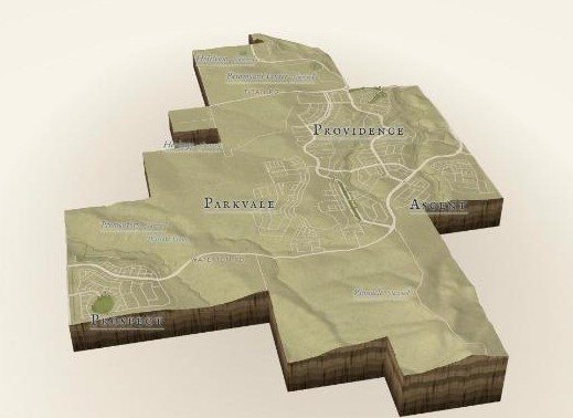 The illustrated 3D community map of Sterling Ranch